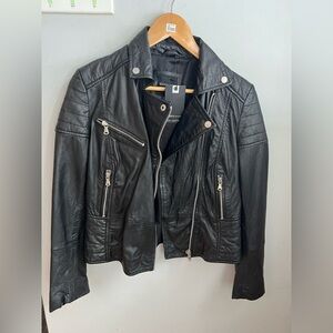 Sleek Black Leather Jacket by Barneys Leather UK BRAND NEW